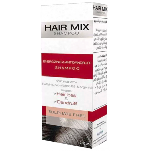 HAIR MIX SHAMPOO 250 ML ( CAFFEINE+ZINC PYRITHIONE+ARGAN OIL+OLIVE OIL+PANTHENOL+PEG-7 GLYCERYL COCOATE+ALOE VERA EXTRACT)